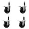 Service Caster 4'' Phenolic Swivel 1'' Expanding Stem Caster Set Total Lock Brake, 4PK SCC-EXTTL20S414-PHS-1-4 - alternate 1